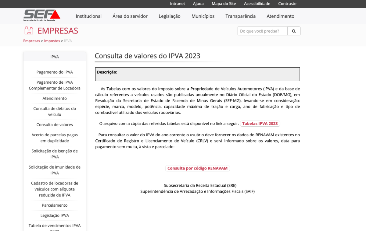 IPVA 2024 MG Consulta, Calendário, Valor, Pagamento e Detran