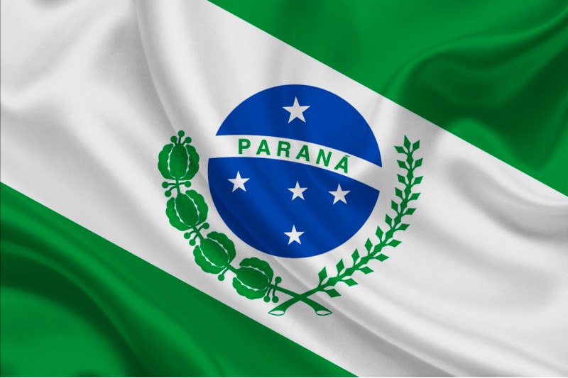 Foto da bandeira do Estado do Paraná